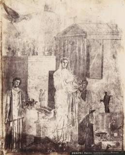 Fresco Sacerdotessa di Venere Scavi Nuovi, Photo reproduction of a fresco in the Temple of Venus at