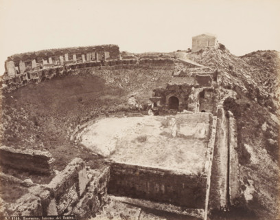 Remains of the amphitheater of Taormina, Italy, Interno del Teatro, Taormina, photograph, number: