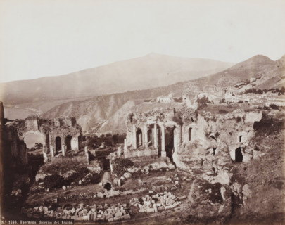 Remains of the amphitheater of Taormina, Italy, Interno del Teatro, Taormina, photograph, number: