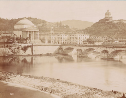 Bridge over the Po at Turin, Italy, Ponte sul Po, Torino, photograph, inscription: 'Turin, the