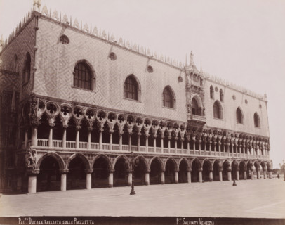 Façade of the Doge's Palace in Venice, Pal.zo Ducale Facciata sulla Piazzetta, photograph,