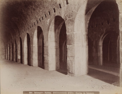 Solomon's Stables, Solomonic Ställe, Ecuries de Salomon, Solomon's stables in Jerusalem,