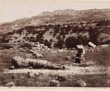 View of Agrigento from the Temple of Jupiter, Italy, Panorama dal Tempio di Giove, Girgenti,