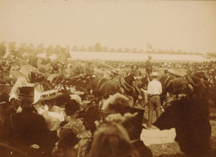 Show with horses, presumably in the Netherlands, photograph, Netherlands, c. 1895 - c. 1905,