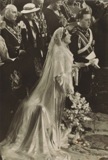 Wedding ceremony of Princess Juliana and Prince Bernhard in the St. Jacob's Church in The Hague on