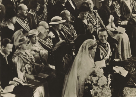 Wedding ceremony of Princess Juliana and Prince Bernhard in the St. Jacob's Church in The Hague on