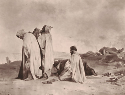 Arabes en prière, Reproduction of Arabes en prière by Eugène Fromentin-Dupeux, reproduction, page,