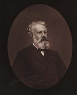 Portrait of Jules Verne, Jules Verne, page, photomechanical print, inscription: 'Galerie