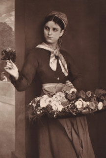 Reproduction of La bouquetière by Émile Lévy, La bouquetière, reproduction, page, photomechanical