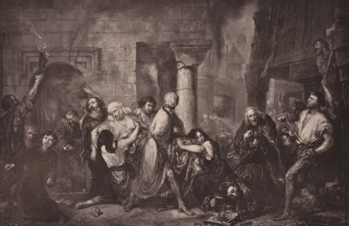 Reproduction of Incendie d'un Quartier Juif by Joseph-Nicolas Robert-Fleury, reproduction, page,