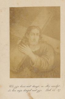 Photo reproduction of a print of the carrying of Christ, photograph, reproduction, page, after