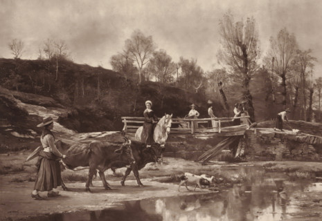 Le gué de Las-Laudiès, le jour du marché d'Aurillac, Photo reproduction of the painting 'Le gué de