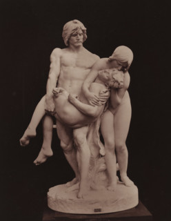Les premières funérailles, Sculpture 'Les premières funérailles' by Louis-Ernest Barrias, page,
