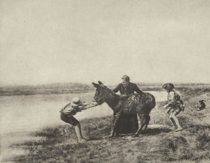 Obstination, Donkey refuses to walk, photomechanical print, photographer: J. Mantélier, cliché