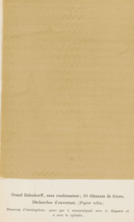 Registration of electricity waves generated by a spark inductor, Grand Ruhmkorff, sans