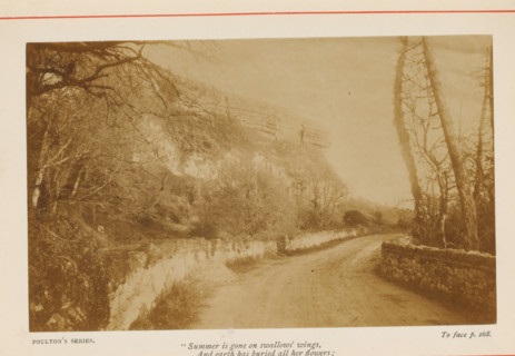 Mountain landscape with road, photograph, page, inscription: 'POULTON'S SERIES., To face p.268.,