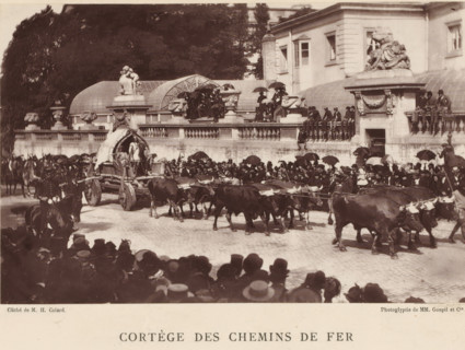 Nervian ox cart, at a parade for the railways in Brussels, Cortège des chemins de fer, chariot