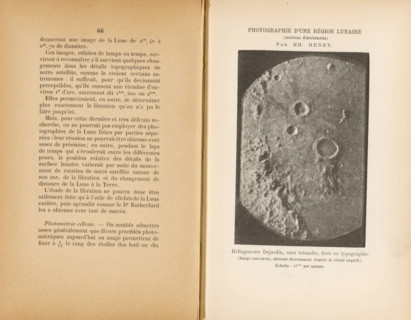 View of the moon with the Archimedes on the right of the center, Photographie d'une région lunaire,