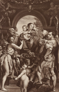 Correggio: Madonna of Saint George, Photo reproduction of the painting Madonna with Child and Saint