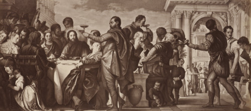 Photo reproduction of the painting The Wedding at Cana by Paolo Veronese, P. Veronese: Die Hochzeit