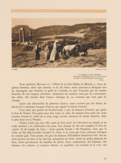 Farmers work the land near the ruins of the Temple of Zeus in Nemea, Némée, foulage du blé, page,