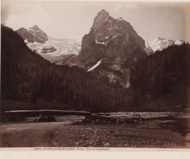 View of the Rosenhorn, Switzerland, Rosenlaigletscher. Wetter-Well und Rosenhorn, photograph,