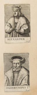 Portrait of Stefanus Báthory, print, album page, book illustration, Numbered: 43. Print is part of