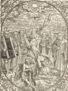 Baptism of Christ, print, album page, book illustration, Print is part of an album., printmaker:
