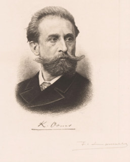K. Ooms, Portrait of Karel Ooms, print, workshop stamp: 'Antwerpsche Etsers 1880', printmaker: