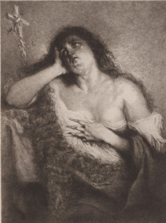 Penitent Mary Magdalene, print, printmaker: Frédérique Émile Auguste O'Connell-Miethe, after design