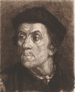 Portrait of an unknown man, print, printmaker: Henriëtte de Vries (signed by artist), Netherlands,