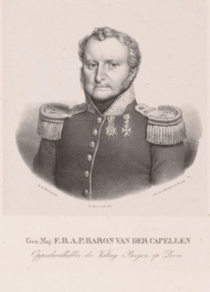 Portrait of Frederik Benjamin Alexander Philip van der Capellen, print, The sitter wears a military