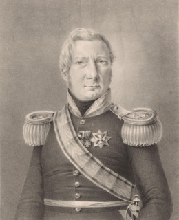 Portrait of Hendrik Merkus de Kock, print, The sitter wears a military uniform with epaulets with