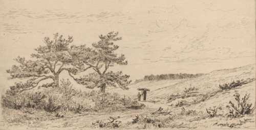 Les bruyères à Wort-Rheden (original title), Heath landscape near Worth-Rheden, print, In the