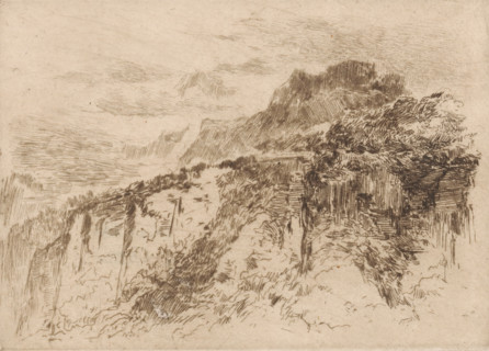 Mountains in Seelisberg, print, printmaker: Carel Nicolaas Storm van 's-Gravesande (signed by