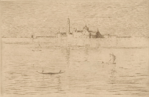 View of Venice at dawn, print, The Campanile of Venice is visible on the horizon., number: '408',