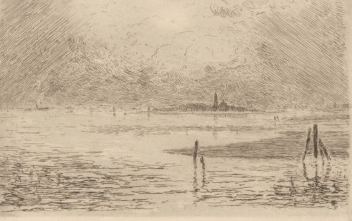 View of the Venice Lagoon, print, number: '409', printmaker: Carel Nicolaas Storm van 's-Gravesande
