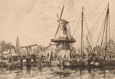 View of Haarlem, 1877, À Haarlem (Hollande), print, printmaker: Maxime François Antoine Lalanne,