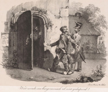 Provost arrests soldier, The Provost, print, A high-ranking officer arrests a scruffy-looking