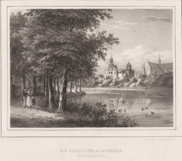 Leidsche Academie, The Leiden Academy seen from the Singel, Views in the surroundings of Leiden,
