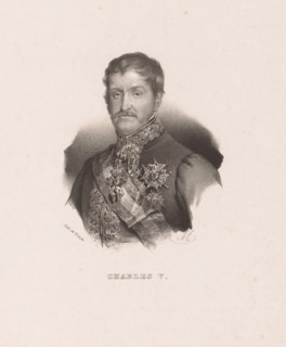 Charles V, Portrait of Carlos María Isidro Benito de Borbón y Borbón-Parma, print, printmaker: