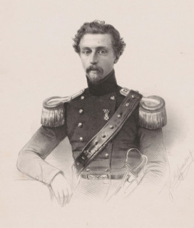 Portrait of Lambertus Zegers Veeckens, print, The sitter wears a military uniform with a bandolier
