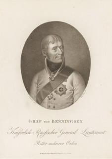 Portrait of Levin August Gottlieb Graf von Bennigsen, print, printmaker: Meno Haas, after painting