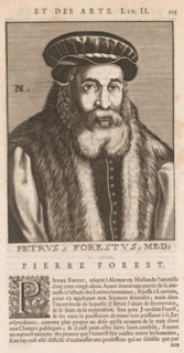 Petrus, Forestus, Med, Portrait of Pieter van Foreest, print, book illustration, printmaker: