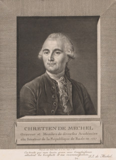 Portrait of Christian von Mechel, print, printmaker: Johann Jakob von Mechel, after painting by