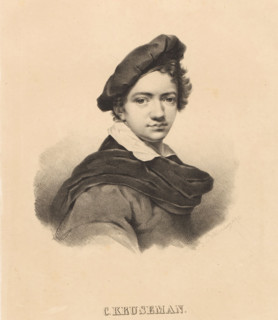 C. Kruseman, Portrait of Cornelis Kruseman, print, printmaker: L. van de Wildenberg, printer