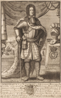 Portrait of Christian V of Denmark, print, publisher: François Jollain, Paris, 1671 - 1704, paper,