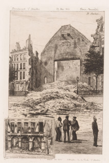 View of ruins on the Boulevard Saint-Martin, Paris Incendié, Paris on fire, print, This print is