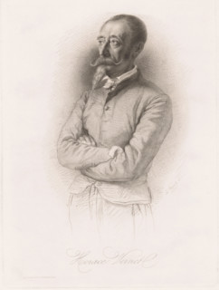 Portrait of Horace Vernet, print, printmaker: Léopold Massard, printer (person): Chardon ainé, F.,