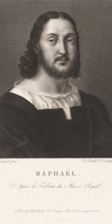 Portrait of Raphael, print, printmaker: Jean Louis Potrelle, after painting by Rafaël, publisher: